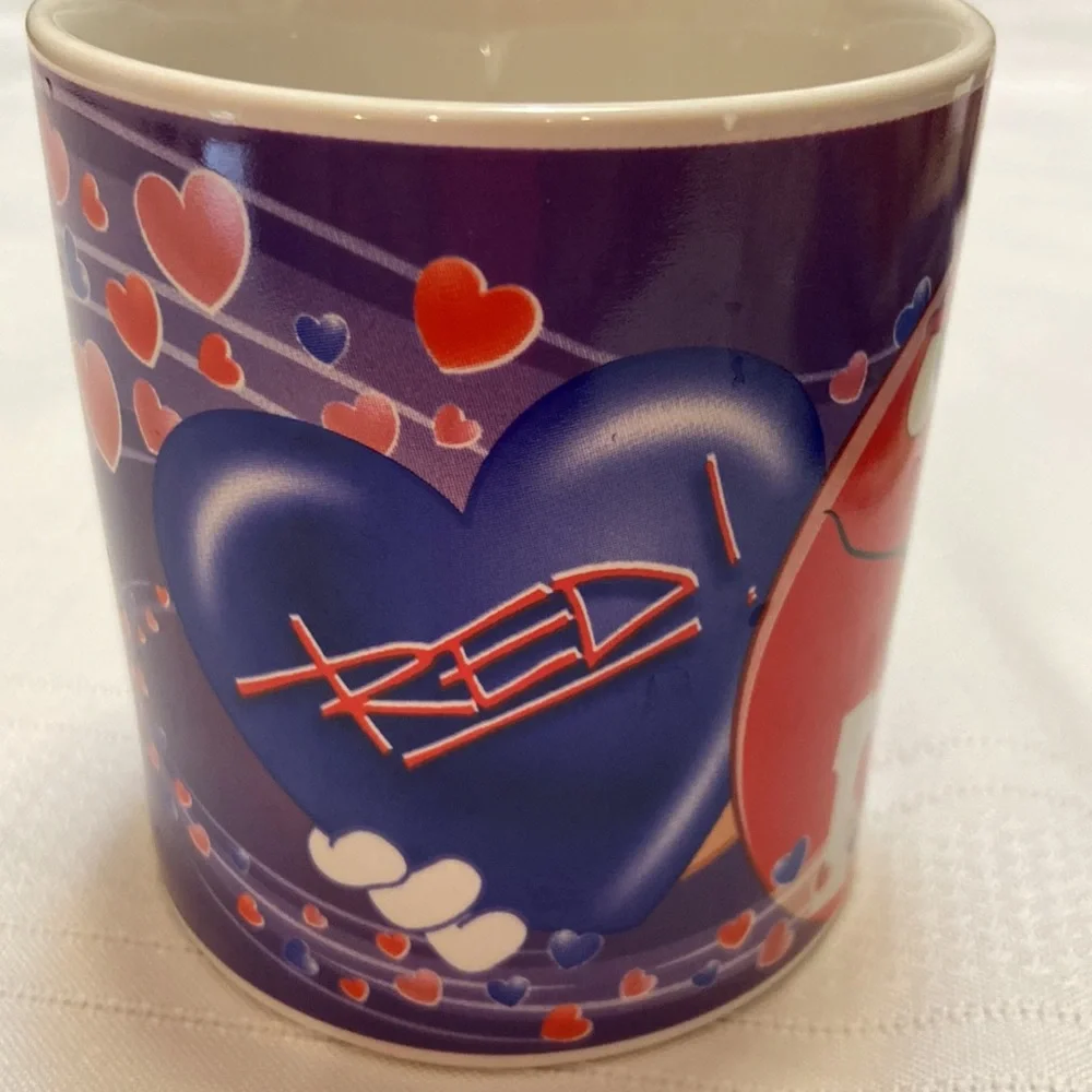 M & M - Coffee Cup- Mug by The Jelly Bean Factory- Ceramic - EUC